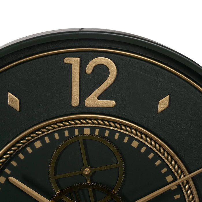BigBuy Home Horloge Murale Vert Doré Fer 55 x 8,5 x 55 cm BigBuy Home Horloge Murale Vert Doré Fer 55 x 8,5 x 55 cm