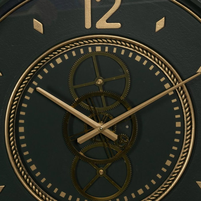 BigBuy Home Horloge Murale Vert Doré Fer 55 x 8,5 x 55 cm BigBuy Home Horloge Murale Vert Doré Fer 55 x 8,5 x 55 cm