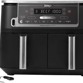 Ninja AF451EU Friteuse sans huile Air Fryer, Double cuve 9.5L, 6 programmes de cuisson, 2470W