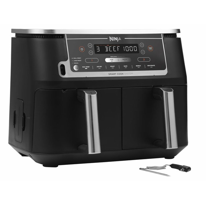 Ninja Air Fryer AF451EU, Friteuse sans huile Double Cuve 9,5 L, Noir Ninja Air Fryer AF451EU, Friteuse sans huile Double Cuve 9,5 L, Noir