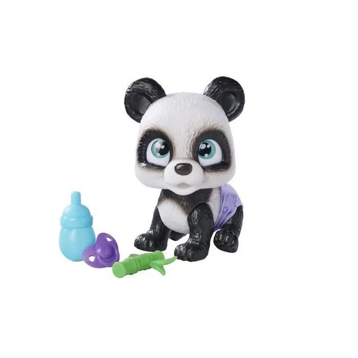 Simba - Pamper Petz Panda à Adopter - Jouet Interactif Articulé qui Boit et Fait Pipi avec Biberon et Sucette - 4 Accessoires - Certificat - Dès 3 ans