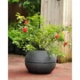 Riviera - Pot de fleurs Boule Granit D40 cm H28 cm - Plastique résistant couleur gris