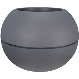 Riviera - Pot de fleurs Boule Granit D40 cm H28 cm - Plastique résistant couleur gris