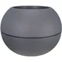 Riviera - Pot de fleurs Boule Granit D40 cm H28 cm - Plastique résistant couleur gris