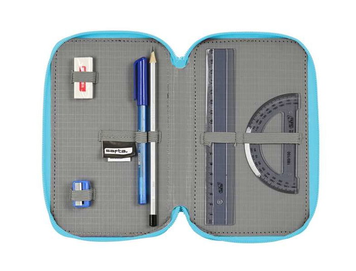 Safta Plumier Triple Blackfit8 "Cool" 37 Pièces - Trousse scolaire avec Compartiments - Dimensions 12,5 x 19,5 x 5,5 cm