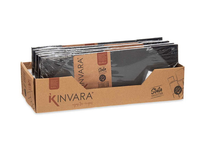 Kinvara Tableau Ardoise Apéritif Rectangulaire 10 x 30 cm Noir (Set de 24) Kinvara Tableau Ardoise Apéritif Rectangulaire 10 x 30 cm Noir (Set de 24)