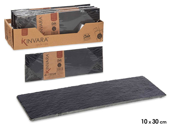 Kinvara Tableau Ardoise Apéritif Rectangulaire 10 x 30 cm Noir (Set de 24) Kinvara Tableau Ardoise Apéritif Rectangulaire 10 x 30 cm Noir (Set de 24)