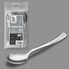 Best Products Lot de 10 cuillères réutilisables argent 17 cm
