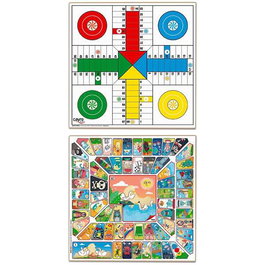 Cayro - Jeu de société plateau en bois Parchís - La Oca 33x33 cm, en espagnol