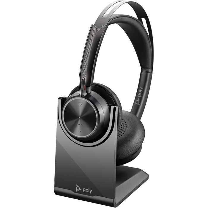 Poly Voyager Focus 2 Casque avec Station de Charge, Réduction de Bruit Active, Microphone - 9T9J5AA#AC3 Noir