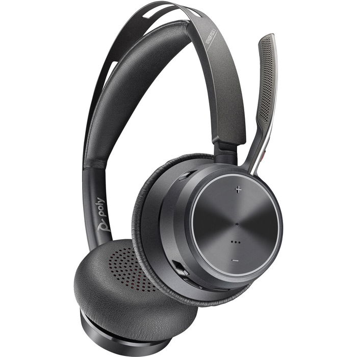 Poly Voyager Focus 2 Casque avec Station de Charge, Réduction de Bruit Active, Microphone - 9T9J5AA#AC3 Noir