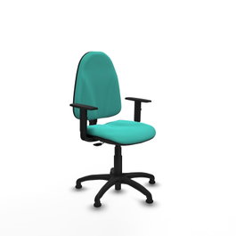 PIQUERAS Y CRESPO Chaise de bureau Algarra, similicuir turquoise, mécanisme Contact permanent
