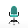 PIQUERAS Y CRESPO Chaise de bureau Algarra, similicuir turquoise, mécanisme Contact permanent