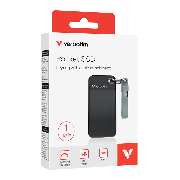 Verbatim Pocket SSD Externe 1 To Noir/Gris