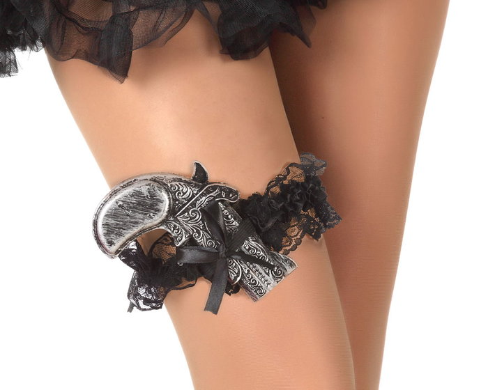 Atosa Porte-jarretelles Pirate avec Pistolet Décoratif Noir Atosa Porte-jarretelles Pirate avec Pistolet Décoratif Noir