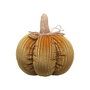 BigBuy Carnival Citrouille Décorative en Tissu Dorée 22x20 cm avec Nœud en Jute