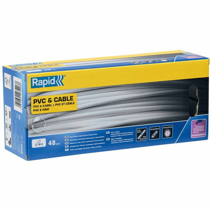 Rapid Bâtons de colle PVC & Câbles Ø12mm, 48 sticks Rapid Bâtons de colle PVC & Câbles Ø12mm, 48 sticks