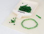 Innspiro Rocaille de verre ronde argenté vert 3,8mm 120g