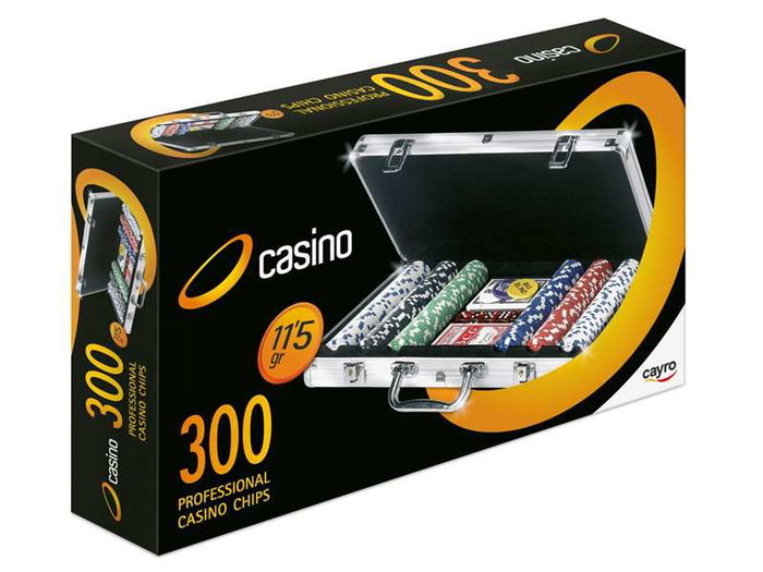 Cayro Maletin de Poker - 300 Fiches de Poker 11.5g avec Coffret - Dimensions 44 x 29 x 11.50 cm - Plastique