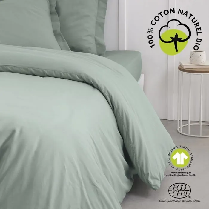 Today Housse de couette Organic 240 x 260 cm - 100% Coton 57 fils - Certifiée GOTS et Oeko-Tex - Pour lit 2 personnes avec fermeture boutonnière Today Housse de couette Organic 240 x 260 cm - 100% Coton 57 fils - Certifiée GOTS et Oeko-Tex - Pour lit 2 personnes avec fermeture boutonnière