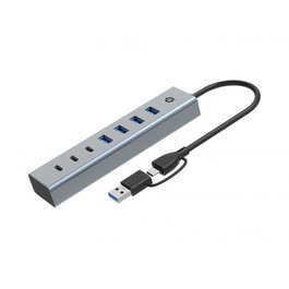 Conceptronic HUBBIES20G Hub USB 3.0 7 ports USB-A et USB-C Gris