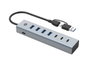 Conceptronic HUBBIES20G Hub USB 3.0 7 ports USB-A et USB-C Gris