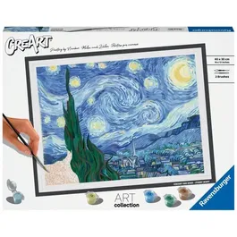 Ravensburger 23518 CreArt Grand Format 30x40 cm - Peinture par Numéros La Nuit Étoilée de Van Gogh - À Partir de 14 Ans