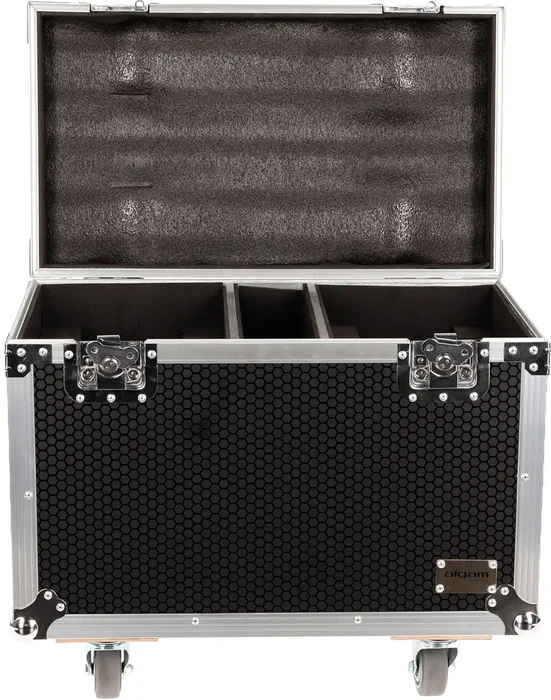 ALGAMLIGHT Flight-Case MW19X15ZX – Bois, mousse, 2 têtes mobiles, roues, 620x590x390 mm