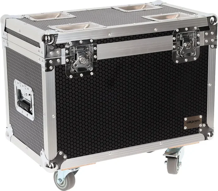 ALGAMLIGHT Flight-Case MW19X15ZX – Bois, mousse, 2 têtes mobiles, roues, 620x590x390 mm