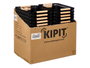 Kipit Panier en plastique avec anse en bambou noir 32 x 20,5 cm (Set de 24)