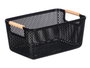Kipit Panier en plastique avec anse en bambou noir 32 x 20,5 cm (Set de 24)