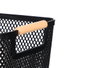 Kipit Panier en plastique avec anse en bambou noir 32 x 20,5 cm (Set de 24)