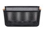 Kipit Panier en plastique avec anse en bambou noir 32 x 20,5 cm (Set de 24)