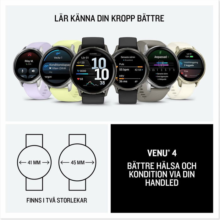 Garmin Venu 4 Montre Connectée 45mm - Réf. 010-03014-00 - Noir