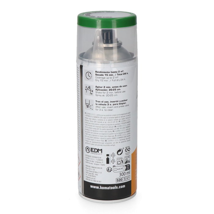 Koma Tools Peinture acrylique en spray RAL 6001 vert émeraude finition brillante, 300 ml Koma Tools Peinture acrylique en spray RAL 6001 vert émeraude finition brillante, 300 ml