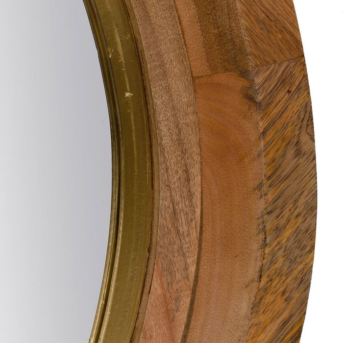 BigBuy Home Miroir mural Doré Naturel 90 x 7,5 x 90 cm