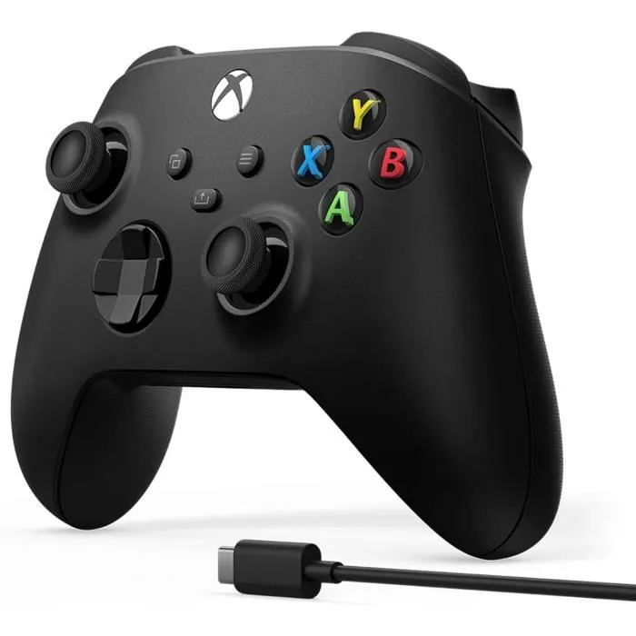 Microsoft Manette sans fil Xbox avec câble USB-C inclus - Noir - Design ergonomique