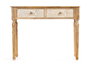 Giftdecor Table d'appoint 2 tiroirs courbes naturel blanc 98 x 77 x 42 cm