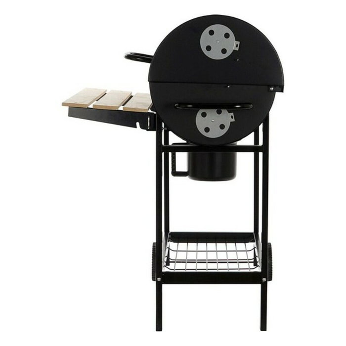 DKD Home Decor Barbecue à Charbon avec Couvercle et Roulettes Noir et Bois Naturel DKD Home Decor Barbecue à Charbon avec Couvercle et Roulettes Noir et Bois Naturel