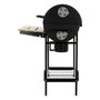 DKD Home Decor Barbecue à Charbon avec Couvercle et Roulettes Noir et Bois Naturel
