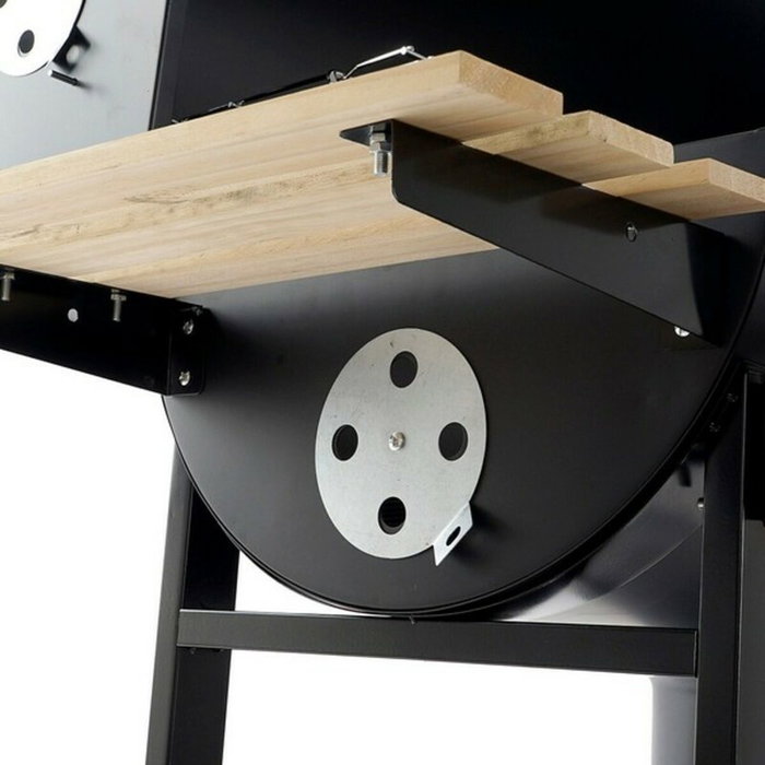 DKD Home Decor Barbecue à Charbon avec Couvercle et Roulettes Noir et Bois Naturel DKD Home Decor Barbecue à Charbon avec Couvercle et Roulettes Noir et Bois Naturel