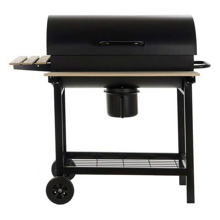 DKD Home Decor Barbecue à Charbon avec Couvercle et Roulettes Noir et Bois Naturel DKD Home Decor Barbecue à Charbon avec Couvercle et Roulettes Noir et Bois Naturel