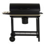 DKD Home Decor Barbecue à Charbon avec Couvercle et Roulettes Noir et Bois Naturel