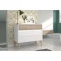 Parisot Commode AALBORG 3 Tiroirs Blanc Style Scandinave Panneaux de Particules 90.8 x 40 x 77.5 cm