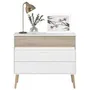 Parisot Commode AALBORG 3 Tiroirs Blanc Style Scandinave Panneaux de Particules 90.8 x 40 x 77.5 cm