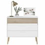 Parisot Commode AALBORG 3 Tiroirs - Blanc et Chêne