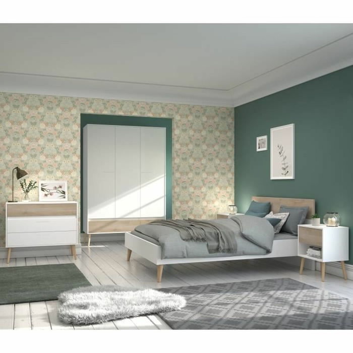 Parisot Commode AALBORG 3 Tiroirs - Blanc et Chêne Parisot Commode AALBORG 3 Tiroirs - Blanc et Chêne