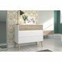 Parisot Commode AALBORG 3 Tiroirs - Blanc et Chêne