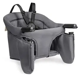 Hauck Fix N Sit Siège de table mobile - Gris foncé - De 6 mois à 15 kg - 37 x 42 x 32 cm - Harnais 5 points, housse lavable