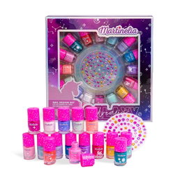 Martinelia Set de Vernis à Ongles Galaxy Dreams 85428 Aquarius, 16 Vernis et Pierres Adhésives, Produit en Espagnol